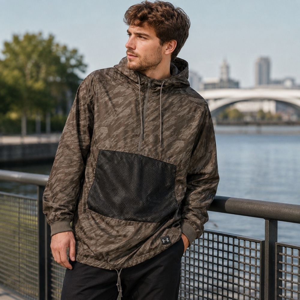 Under Armour Sportstyle Longline Anorak Jacket Camo Men's XL 1320728-176